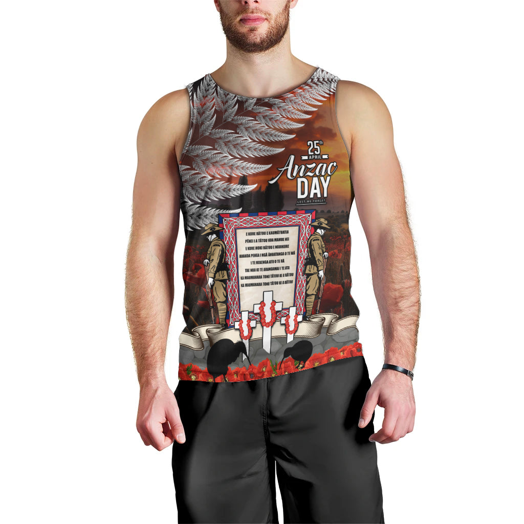 New Zealand ANZAC Day Men Tank Top The Ode of Remembrance and Silver Fern