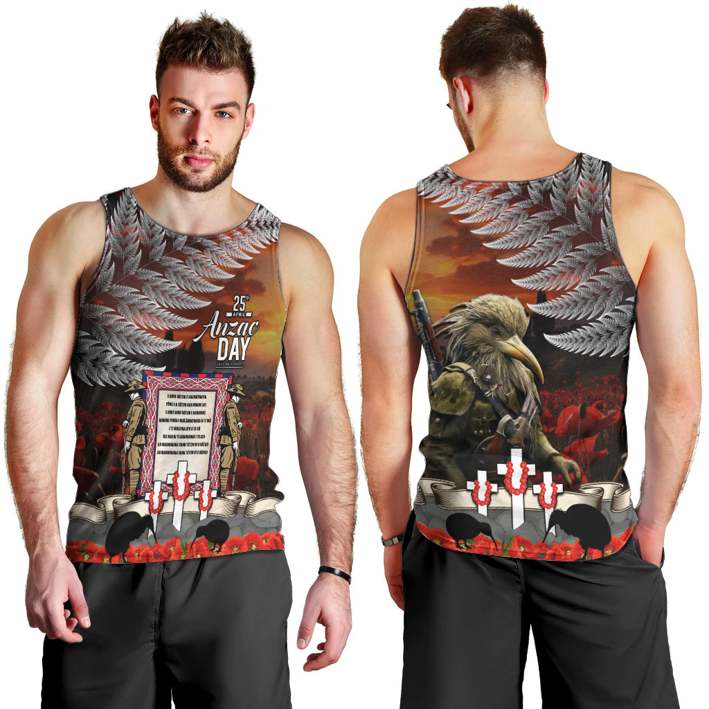 New Zealand ANZAC Day Men Tank Top The Ode of Remembrance and Silver Fern