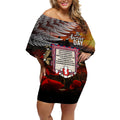 New Zealand ANZAC Day Off Shoulder Short Dress The Ode of Remembrance and Silver Fern