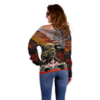 New Zealand ANZAC Day Off Shoulder Sweater The Ode of Remembrance and Silver Fern