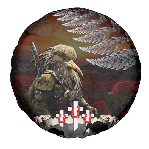 New Zealand ANZAC Day Spare Tire Cover The Ode of Remembrance and Silver Fern
