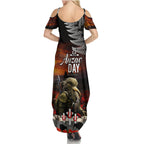 New Zealand ANZAC Day Summer Maxi Dress The Ode of Remembrance and Silver Fern