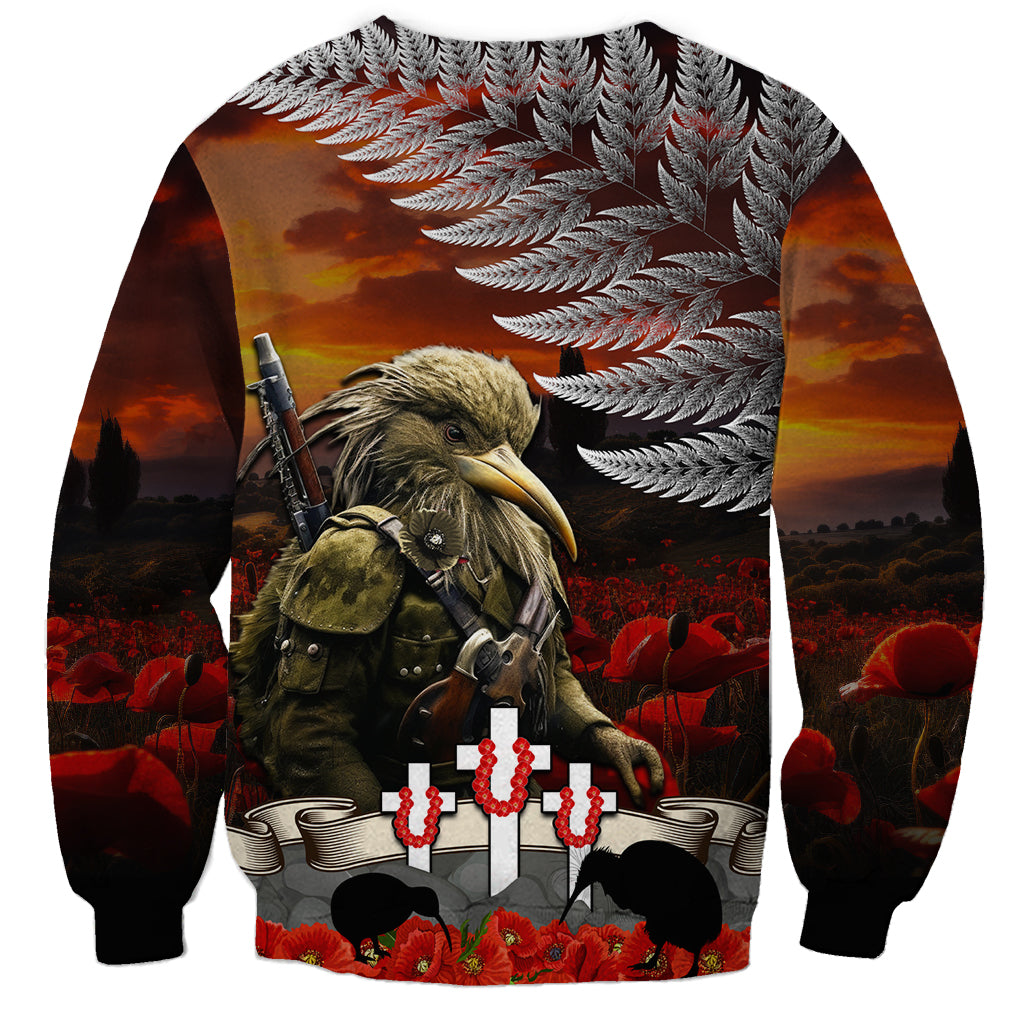 New Zealand ANZAC Day Sweatshirt The Ode of Remembrance and Silver Fern