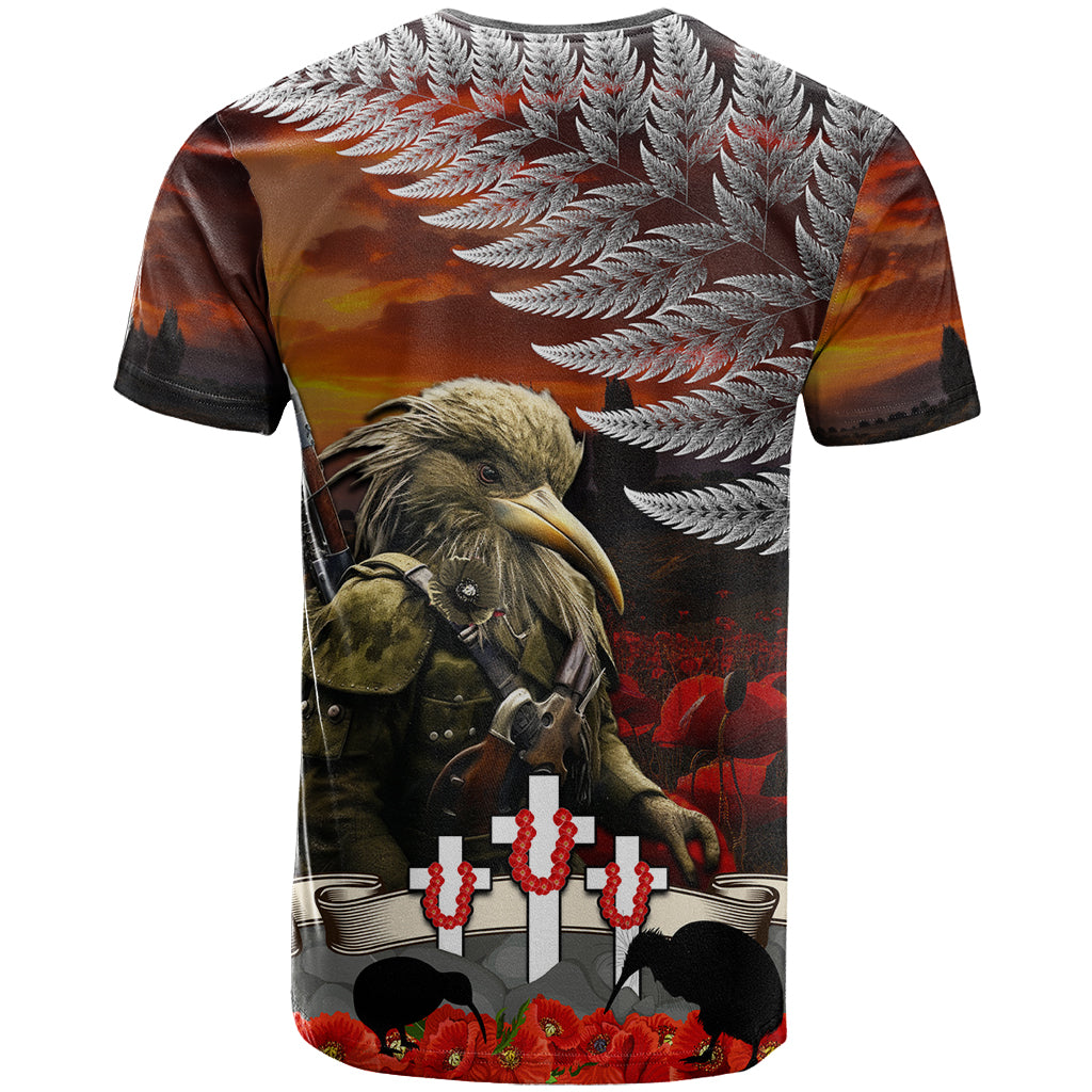 New Zealand ANZAC Day T Shirt The Ode of Remembrance and Silver Fern