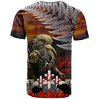 New Zealand ANZAC Day T Shirt The Ode of Remembrance and Silver Fern