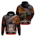New Zealand ANZAC Day Zip Hoodie The Ode of Remembrance and Silver Fern