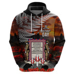 New Zealand ANZAC Day Zip Hoodie The Ode of Remembrance and Silver Fern