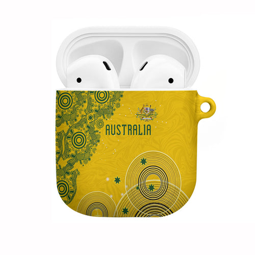 Australia National Football AirPods Case Socceroos-Aboriginal Dot Art Heritage Graphic