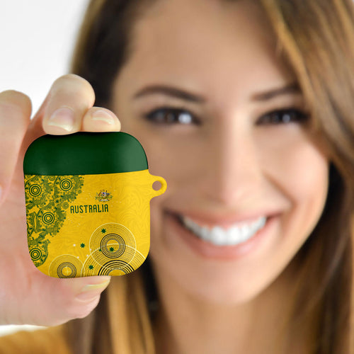 Australia National Football AirPods Case Socceroos-Aboriginal Dot Art Heritage Graphic