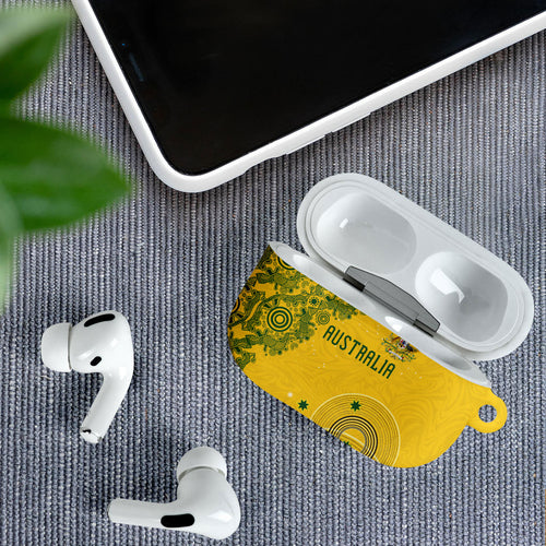 Australia National Football AirPods Case Socceroos-Aboriginal Dot Art Heritage Graphic