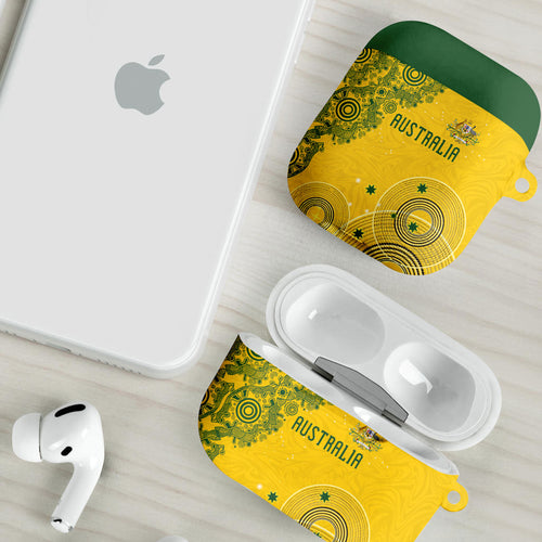 Australia National Football AirPods Case Socceroos-Aboriginal Dot Art Heritage Graphic