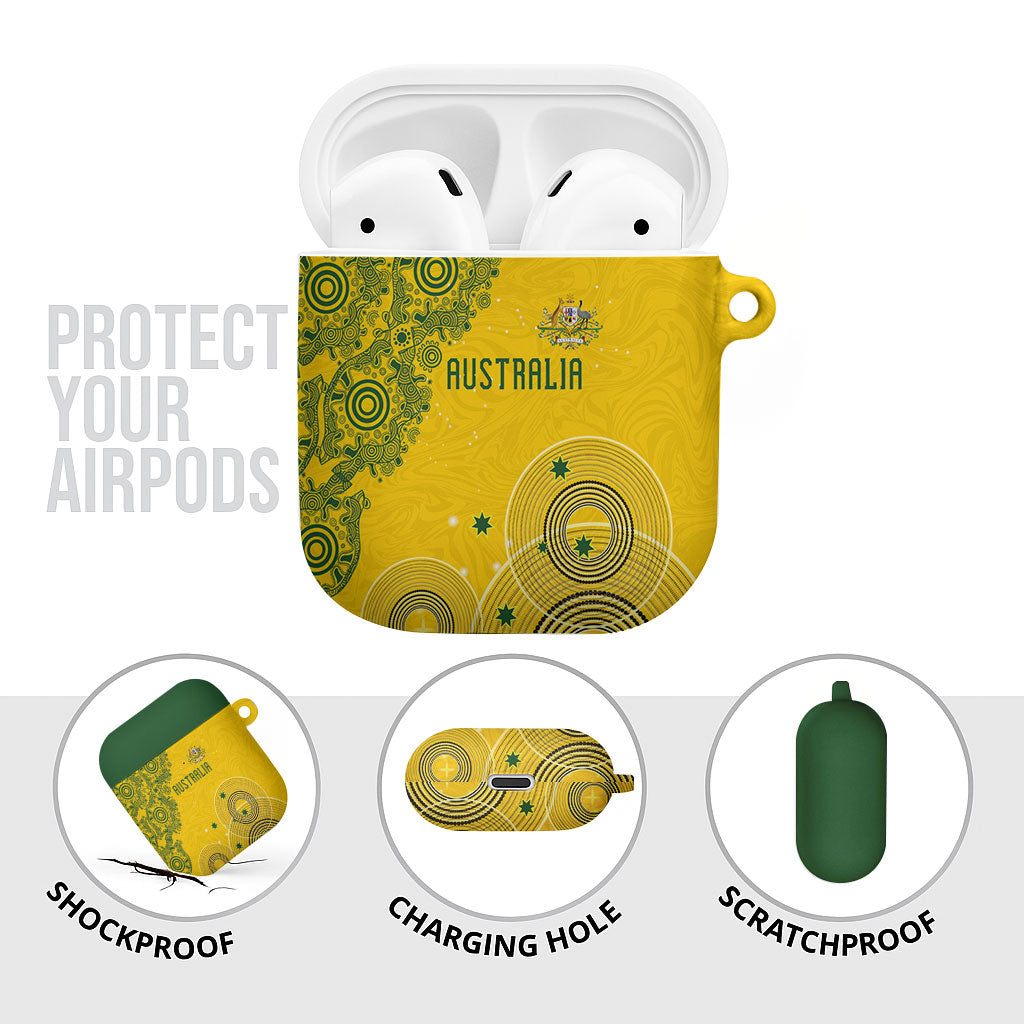 Australia National Football AirPods Case Socceroos-Aboriginal Dot Art Heritage Graphic