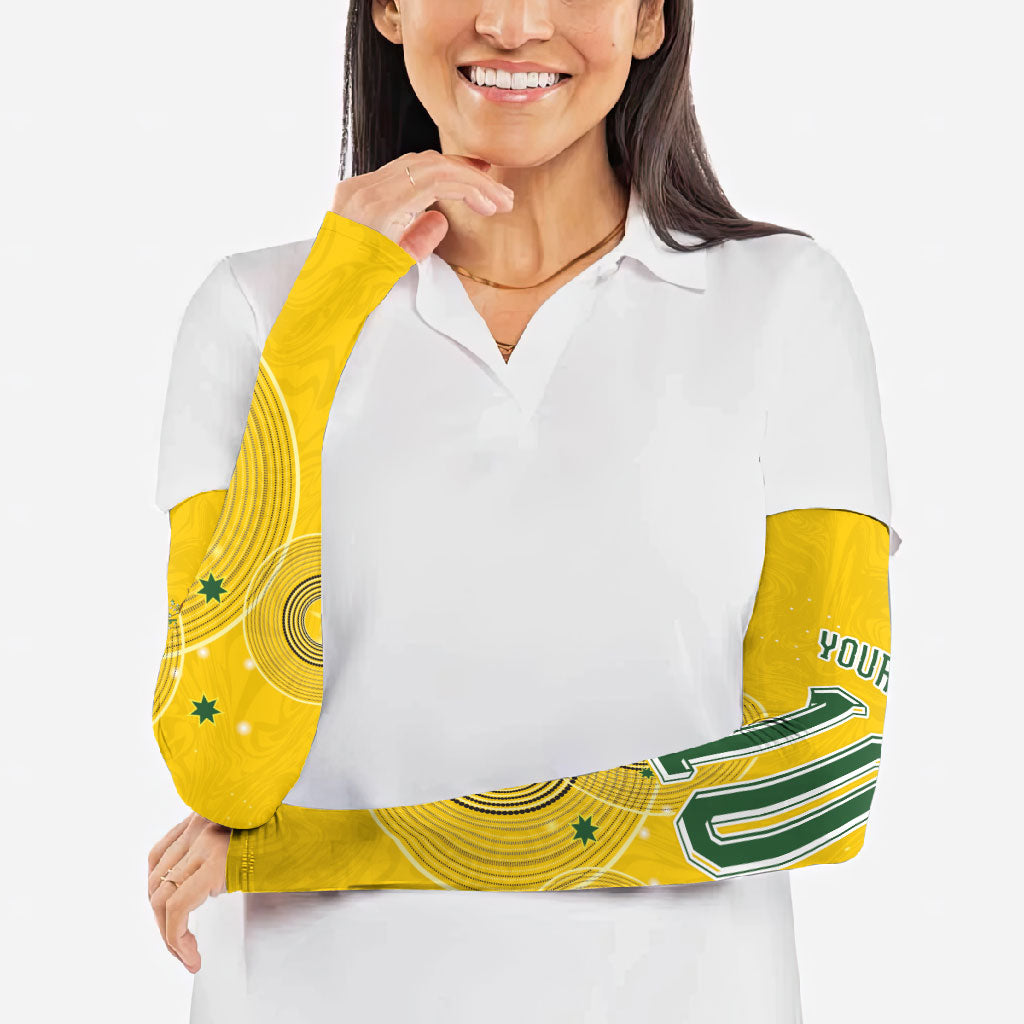 Custom Australia National Football Arm Sleeves Socceroos-Aboriginal Dot Art Heritage Graphic