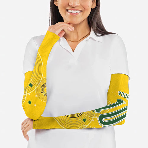 Custom Australia National Football Arm Sleeves Socceroos-Aboriginal Dot Art Heritage Graphic