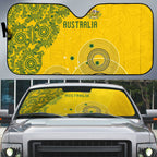 Australia National Football Auto Sun Shade Socceroos-Aboriginal Dot Art Heritage Graphic