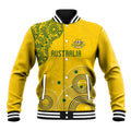 Custom Australia National Football Baseball Jacket Socceroos-Aboriginal Dot Art Heritage Graphic