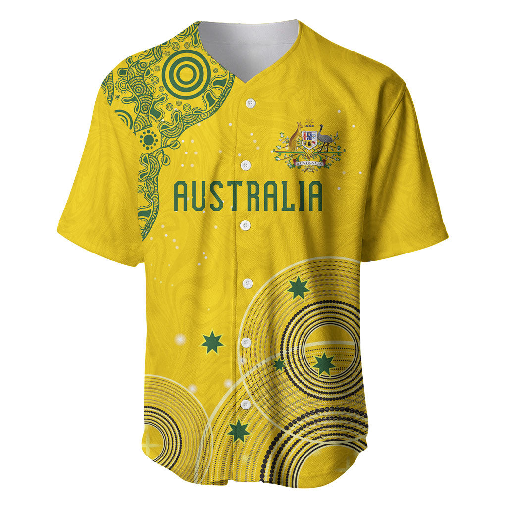 Custom Australia National Football Baseball Jersey Socceroos-Aboriginal Dot Art Heritage Graphic