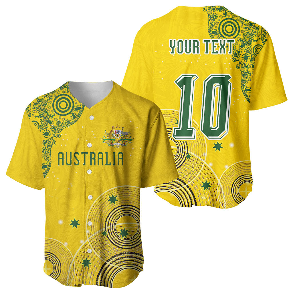 Custom Australia National Football Baseball Jersey Socceroos-Aboriginal Dot Art Heritage Graphic
