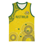 Custom Australia National Football Basketball Jersey Socceroos-Aboriginal Dot Art Heritage Graphic