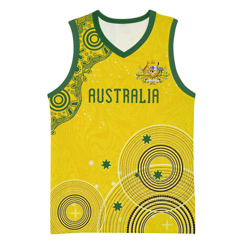 Custom Australia National Football Basketball Jersey Socceroos-Aboriginal Dot Art Heritage Graphic