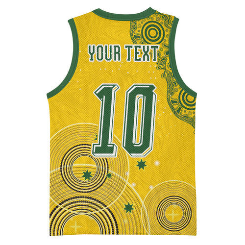 Custom Australia National Football Basketball Jersey Socceroos-Aboriginal Dot Art Heritage Graphic