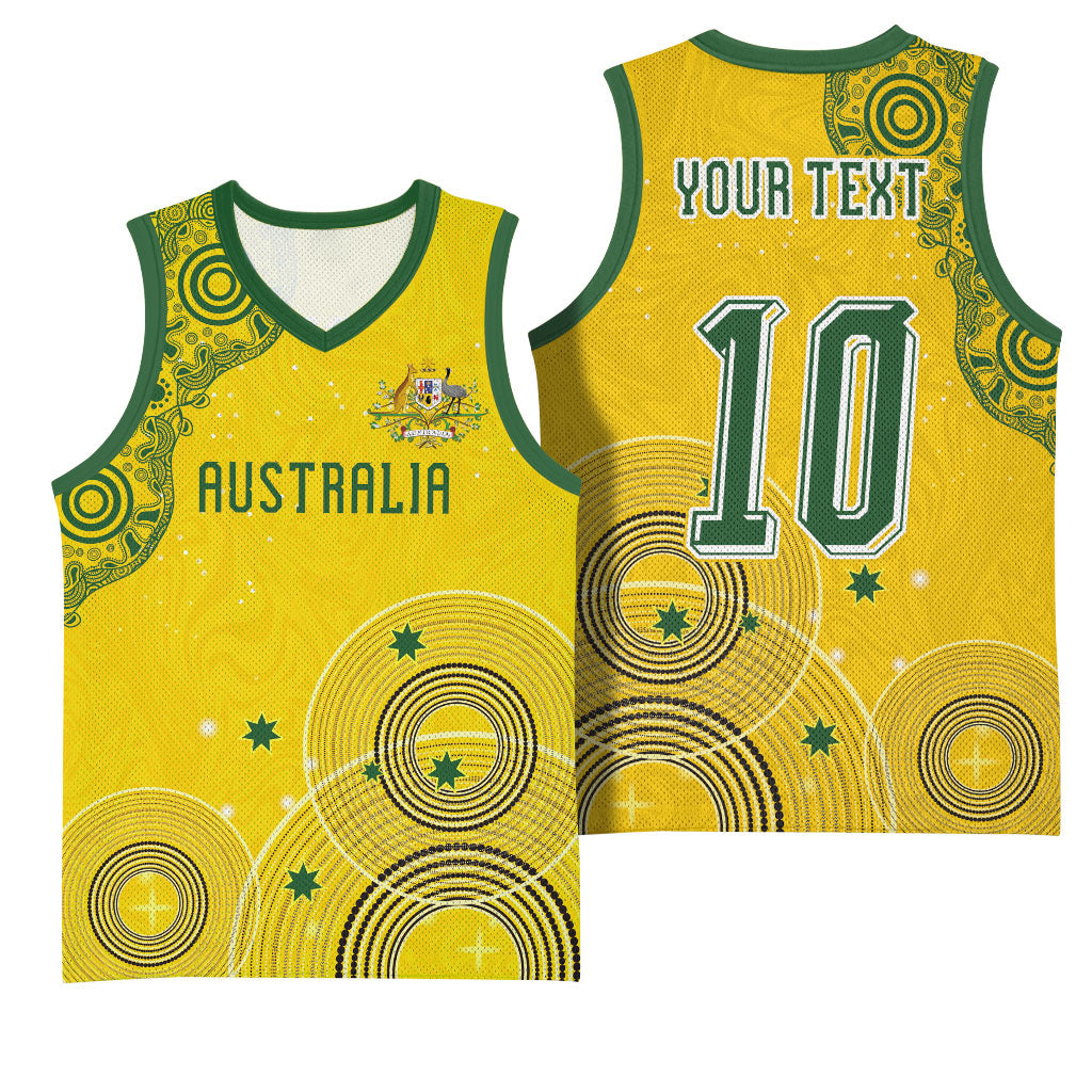 Custom Australia National Football Basketball Jersey Socceroos-Aboriginal Dot Art Heritage Graphic