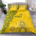 Australia National Football Bedding Set Socceroos-Aboriginal Dot Art Heritage Graphic