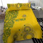 Australia National Football Bedding Set Socceroos-Aboriginal Dot Art Heritage Graphic