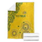 Australia National Football Blanket Socceroos-Aboriginal Dot Art Heritage Graphic
