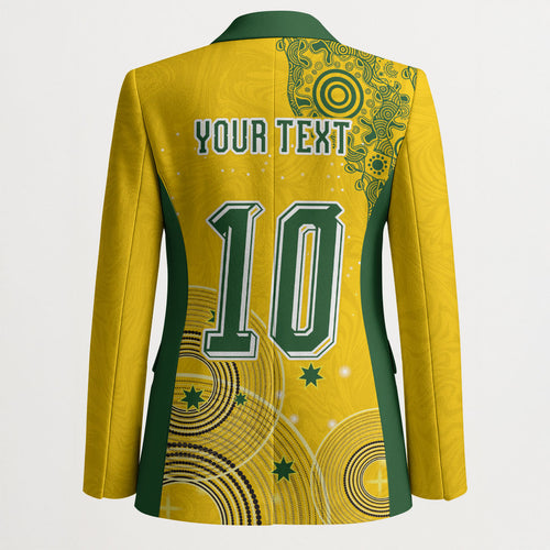 Custom Australia National Football Blazer Socceroos-Aboriginal Dot Art Heritage Graphic
