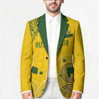 Custom Australia National Football Blazer Socceroos-Aboriginal Dot Art Heritage Graphic