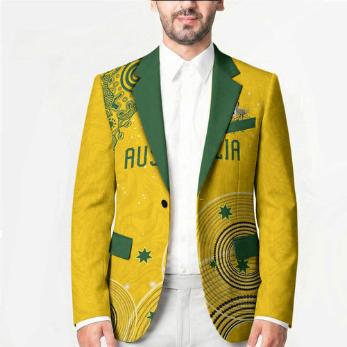 Custom Australia National Football Blazer Socceroos-Aboriginal Dot Art Heritage Graphic