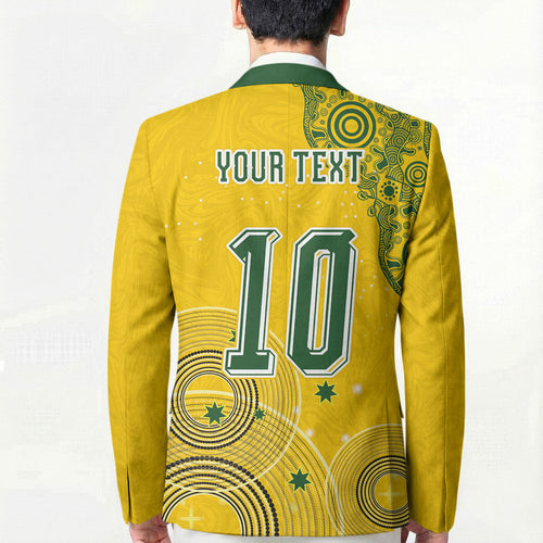 Custom Australia National Football Blazer Socceroos-Aboriginal Dot Art Heritage Graphic