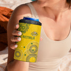 Custom Australia National Football 4 in 1 Can Cooler Tumbler Socceroos-Aboriginal Dot Art Heritage Graphic