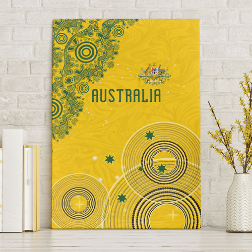 Australia National Football Canvas Wall Art Socceroos-Aboriginal Dot Art Heritage Graphic