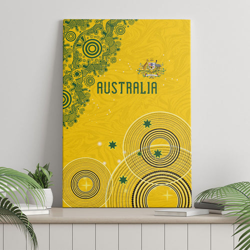 Australia National Football Canvas Wall Art Socceroos-Aboriginal Dot Art Heritage Graphic
