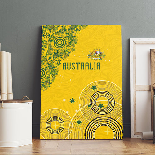 Australia National Football Canvas Wall Art Socceroos-Aboriginal Dot Art Heritage Graphic