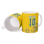 Custom Australia National Football Ceramic Mug Socceroos-Aboriginal Dot Art Heritage Graphic