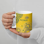 Custom Australia National Football Ceramic Mug Socceroos-Aboriginal Dot Art Heritage Graphic