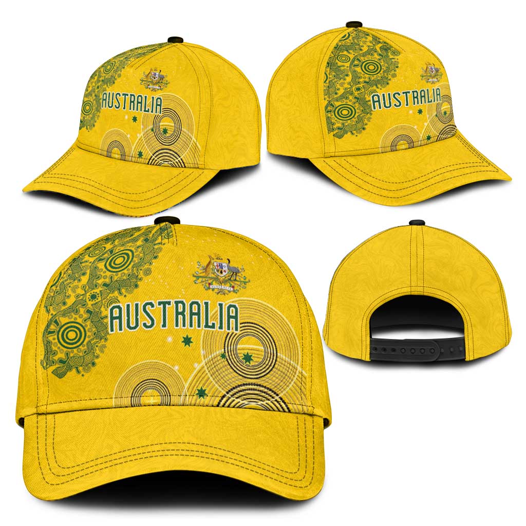 Australia National Football Classic Cap Socceroos-Aboriginal Dot Art Heritage Graphic
