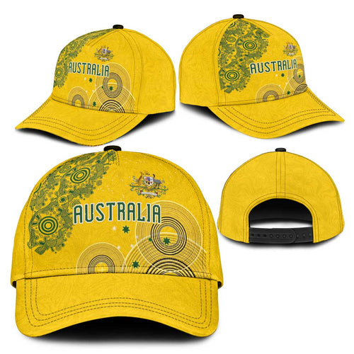 Australia National Football Classic Cap Socceroos-Aboriginal Dot Art Heritage Graphic