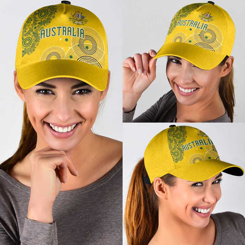 Australia National Football Classic Cap Socceroos-Aboriginal Dot Art Heritage Graphic