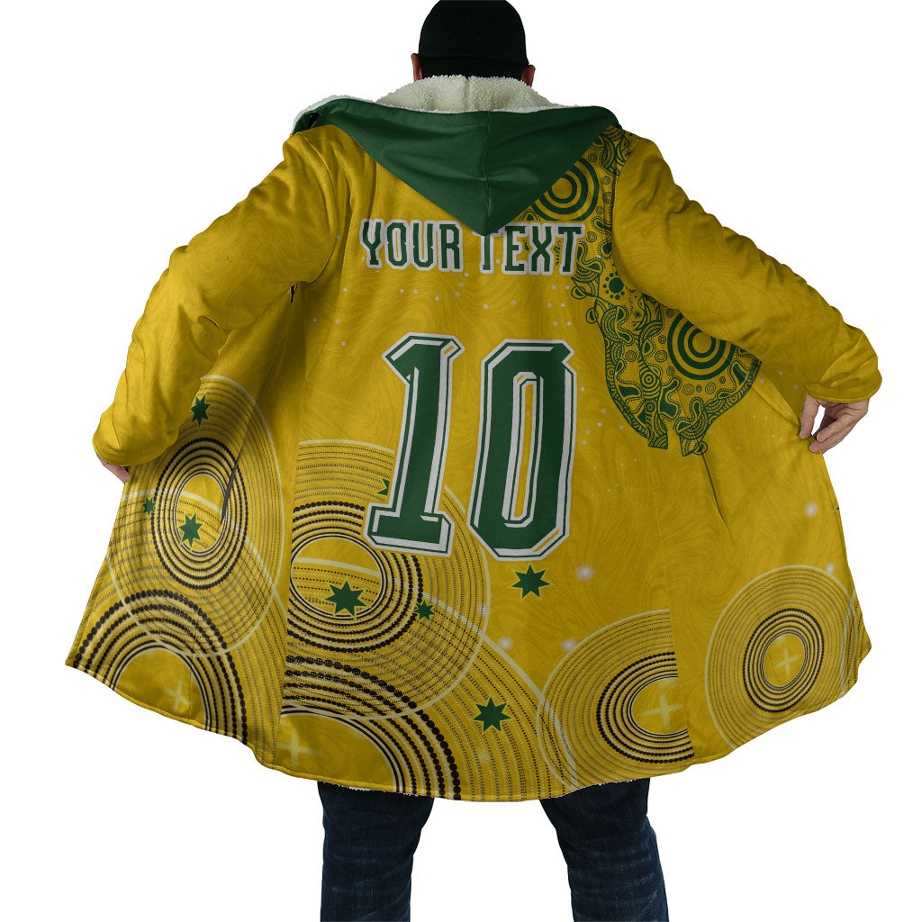 Custom Australia National Football Cloak Socceroos-Aboriginal Dot Art Heritage Graphic