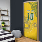 Custom Australia National Football Door Cover Socceroos-Aboriginal Dot Art Heritage Graphic
