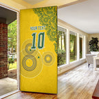 Custom Australia National Football Door Cover Socceroos-Aboriginal Dot Art Heritage Graphic