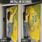 Custom Australia National Football Door Cover Socceroos-Aboriginal Dot Art Heritage Graphic