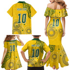 Custom Australia National Football Family Matching Mermaid Dress and Hawaiian Shirt Socceroos-Aboriginal Dot Art Heritage Graphic
