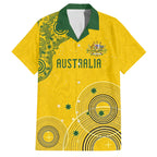 Custom Australia National Football Family Matching Puletasi and Hawaiian Shirt Socceroos-Aboriginal Dot Art Heritage Graphic