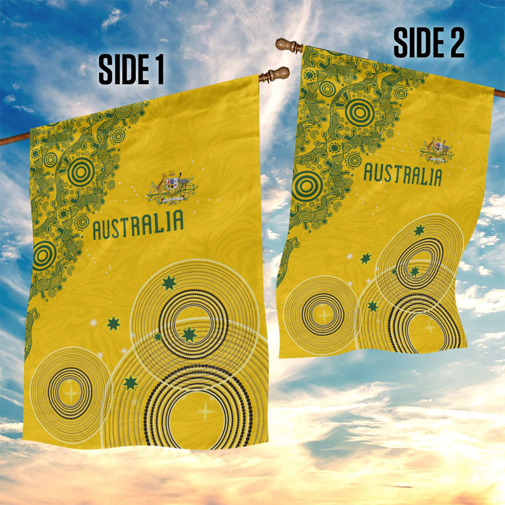 Australia National Football Garden Flag Socceroos-Aboriginal Dot Art Heritage Graphic