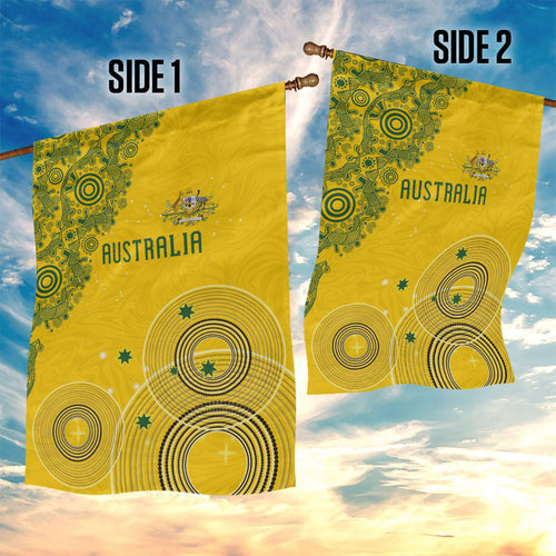 Australia National Football Garden Flag Socceroos-Aboriginal Dot Art Heritage Graphic